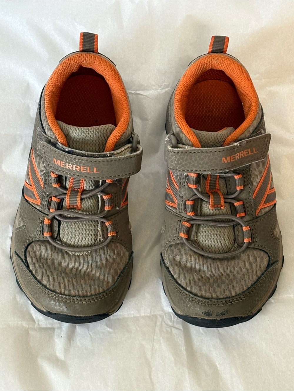 Merrell Kids Outback Low Hiking Shoes Size 11 Grey Orange Sneaker MK262024
